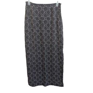 Esprit De Corp Maxi Skirt Flower Side Slit Lined Size 7/8